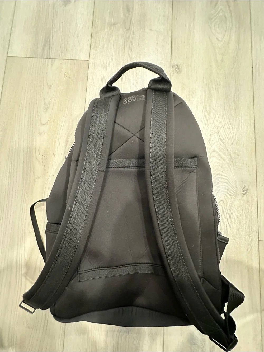 Dagne Dover Black Neoprene Backpack Travel Laptop Diaper Gym Bag